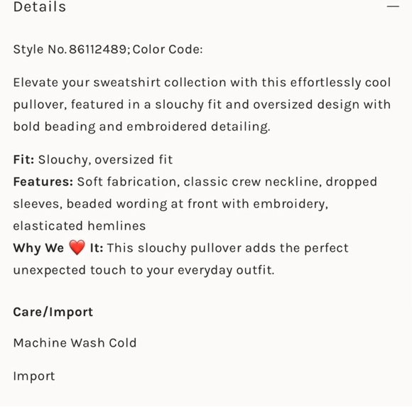 Free People New York Beaded Bling Oversized Sweatshirt | NWOT| Size Large - Picture 4 of 7